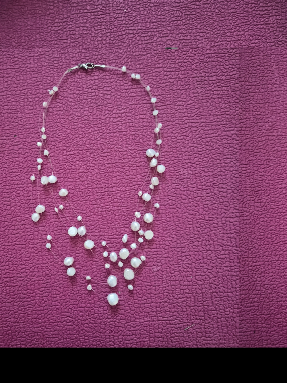 Lustrous White Pearl Cascade Necklace - Women Jewelry